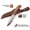 Bushcraft Knife - 9-Inch Scandi EDC Knife, S30V Steel And Walnut Wood Handle Full Tang Fixed Blade with Premium Leather Sheath - For Camping, Hunting, Survival and Outdoor Use - Gifts For Men view 3