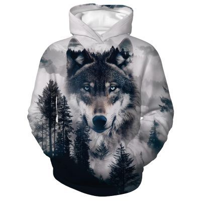 Zenzenze Wolf Print Hoodies for Boys Girls 3D Printed Hooded Sweatshirts Long Sleeve Pullover Hoodie with Pocket 6-16 Years