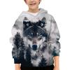 Zenzenze Wolf Print Hoodies for Boys Girls 3D Printed Hooded Sweatshirts Long Sleeve Pullover Hoodie with Pocket 6-16 Years view 2