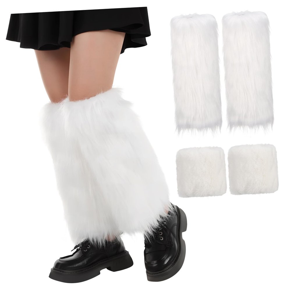 ROMISBABA 1set Plush Leg Warmers Wrist Cozy Warm Keeping for Christmas Cosplay Performance Costumes Comfortable Fashionable Versatile Accessories for Everyday Wear