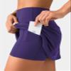 Colorfulkoala Dreamlux Skirts for Women High Rise Athletic Golf Tennis Skorts Built-in Shorts with Pockets(S, Mulberry Purple) view 2