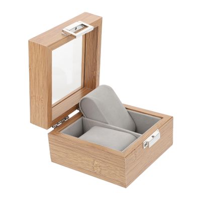 COLLBATH Rosewood Pattern Wooden Watch Box Position Display and Jewelry Storage Case Elegant Dust-resistant Organizer for Bracelets Necklaces Rings and Watches