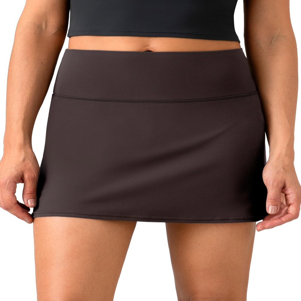 Colorfulkoala Dreamlux Skirts for Women High Rise Athletic Golf Tennis Skorts Built-in Shorts with Pockets(XS, Espresso)