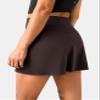 Colorfulkoala Dreamlux Skirts for Women High Rise Athletic Golf Tennis Skorts Built-in Shorts with Pockets(XS, Espresso) view 3