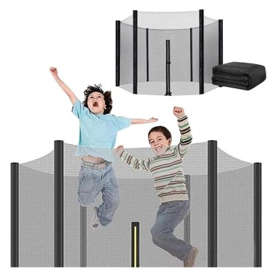 Trampoline Safety Net Replacement Trampoline Net Enclosure for 6ft/8ft/10ft/12ft Straight Poles Round Frame Trampolines(12ft(8 Poles))