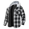 LEPOAR Flannel Hoodie Jacket for Men Plaid Jacket Quilted lined Winter Coat Lightweight Warm Long Sleeve Flannel Jacket view 1