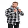 LEPOAR Flannel Hoodie Jacket for Men Plaid Jacket Quilted lined Winter Coat Lightweight Warm Long Sleeve Flannel Jacket view 2