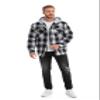LEPOAR Flannel Hoodie Jacket for Men Plaid Jacket Quilted lined Winter Coat Lightweight Warm Long Sleeve Flannel Jacket view 3