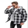 LEPOAR Flannel Hoodie Jacket for Men Plaid Jacket Quilted lined Winter Coat Lightweight Warm Long Sleeve Flannel Jacket view 4