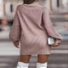 CPMBFDC Women's Turtleneck Sweater Dress Fashion Knitted Pullover Sweater Long Sleeves Casual Sweater 2024 Fall Outfits (Pink,XXXL) view 3