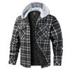 LEPOAR Flannel Hoodie Jacket for Men Plaid Jacket Quilted lined Winter Coat Lightweight Warm Long Sleeve Flannel Jacket view 1
