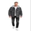 LEPOAR Flannel Hoodie Jacket for Men Plaid Jacket Quilted lined Winter Coat Lightweight Warm Long Sleeve Flannel Jacket view 2