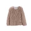 Betadog Girls Cozy Faux  Long Sleeve Crew Neck Dress Coat Girls' Faux  Wool Vest Coat Jacket (G, 6-7 Years) view 2