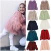 Betadog Girls Cozy Faux  Long Sleeve Crew Neck Dress Coat Girls' Faux  Wool Vest Coat Jacket (G, 6-7 Years) view 3