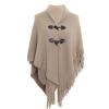 Dsgzkk Shawl Wrap Poncho With Button Winter Poncho Cape Shawl Women Cloak Shawl Wrap Poncho Ruana Cape Cardigan Sweater Open view 1