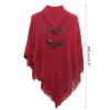 Dsgzkk Shawl Wrap Poncho With Button Winter Poncho Cape Shawl Women Cloak Shawl Wrap Poncho Ruana Cape Cardigan Sweater Open view 3