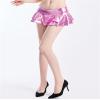 2024 Metallic Skirt for Women Pleated Mini Skirt Double Layered Ruffle Skater Skirt Women's Shiny Liquid Flared Skirt (Silver,XL) view 3