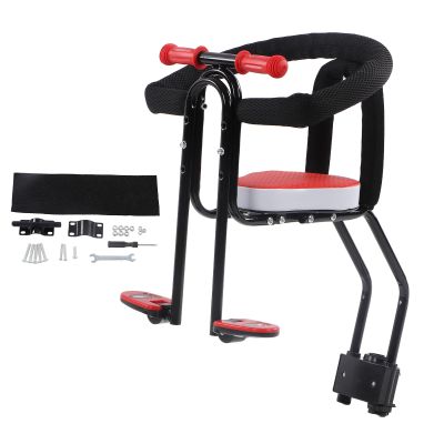 Front Toddler Bike Seat Adjustable Pedal Height Sturdy Iron Mountain Bike Safety Seat Kids Suitable for Children from 2 to 6 Years Old Easily Fold