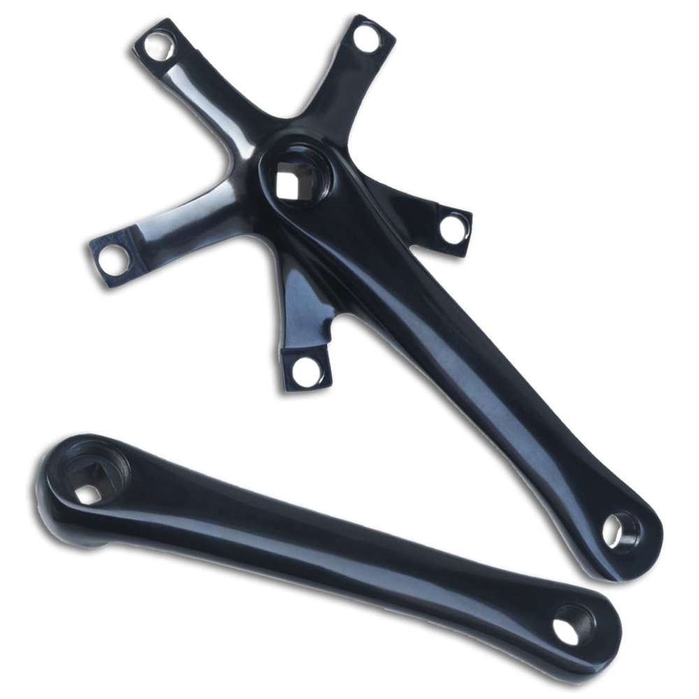 HWEVDHJ Bike Crank Arm 165mm Square Hole Crankset Aluminum Alloy Cranksets One Pair BCD 130MM Bike Crank Arms for Road/Folding Bike(Black)
