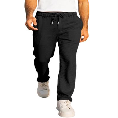 JMIERR Mens Casual Joggers Pants - Drawstring Cargo Pants Hiking Outdoor Twill Track Jogging Sweatpants Pants, S,Black