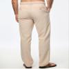 JMIERR Mens Linen Pants Elastic Waist Casual Linen Loose Boho Yoga Beach Drop Crotch Trouser with Pockets, L,Apricot view 2