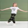ARTMINE Girls' 2 Piece Clothing Sets Short Sleeve Crew Neck Heart Print T Shirt Drawstring Elastic Waist Camo Cargo Jogger Pants Outfits view 2