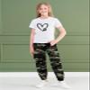 ARTMINE Girls' 2 Piece Clothing Sets Short Sleeve Crew Neck Heart Print T Shirt Drawstring Elastic Waist Camo Cargo Jogger Pants Outfits view 4