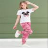 ARTMINE Girls' 2 Piece Clothing Sets Short Sleeve Crew Neck Heart Print T Shirt Drawstring Elastic Waist Camo Cargo Jogger Pants Outfits view 3