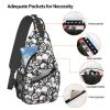 LECHOVV Black White Skulls Sling Crossbody Bag-Travel Hiking Chest Backpack,Casual Daypack for Women and Men,Lightweight Shoulder Purse for Daily Use and Outdoor Adventures view 4