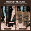 LOGOFUN 2PCS Viking Fur Leg Warmers Faux Fur Boot Covers Viking Fluffy Leg Warmers with Strap for Cosplay Party Costume Accessory - 30CM view 4