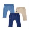 Kidddio Baby & Toddler Jogger Pants - Premium Quality Unisex Baby Clothes, Soft, Comfortable Cotton, Versatile & Durable for Newborn and Toddler - Pack of 3, 12 Months, Beige/Indigo/Navy Blue view 1