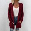 Women's Cable Knit Long Sleeve Open Front Cardigan Sheep V-Neck Button Down Embroidery Wool Blend Cardigan Sweaters Fall Fashion for Women 2024 Oversized Sweaters Loose Fit Sweater Open Front Cardigan view 2