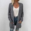 Women's Cable Knit Long Sleeve Open Front Cardigan Sheep V-Neck Button Down Embroidery Wool Blend Cardigan Sweaters Fall Fashion for Women 2024 Oversized Sweaters Loose Fit Sweater Open Front Cardigan view 2