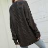 Women's Cable Knit Long Sleeve Open Front Cardigan Sheep V-Neck Button Down Embroidery Wool Blend Cardigan Sweaters Fall Fashion for Women 2024 Oversized Sweaters Loose Fit Sweater Open Front Cardigan view 3