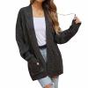 Women's Cable Knit Long Sleeve Open Front Cardigan Sheep V-Neck Button Down Embroidery Wool Blend Cardigan Sweaters Fall Fashion for Women 2024 Oversized Sweaters Loose Fit Sweater Open Front Cardigan view 4
