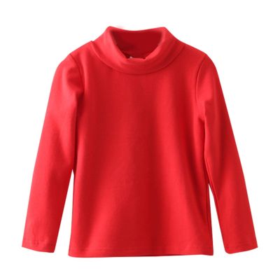 Youth Thermal Shirts Boy Undershirts Long Sleeve Turtleneck Fleece Baselayer Turtleneck Toddler Kids (Red-1, 3-4 Years)