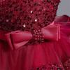 6M to 6T Baby Girls Ruffle Lace Backless Embroidered Pageant Wedding Birthday Gown Dresses (Red, 4-5 Years) view 2