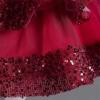 6M to 6T Baby Girls Ruffle Lace Backless Embroidered Pageant Wedding Birthday Gown Dresses (Red, 4-5 Years) view 3