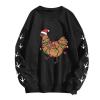 Mgoohoen Sweaters for Women Christmas Shirts for Women Cute Chicken Print Graphic Sweatshirts Long Sleeve Crewneck Sweatshirt Pullover Tops view 3