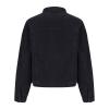 Akklian Women's Cropped Corduroy Jacket Frayed Hem Football Sequin Patched Short Coat Hippie Jacket Coats with Flap Pocket view 4