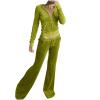 Velour Tracksuit Womens Two Piece Lounge Set Long Sleeve Zip up Hooded Jacket Wide Leg Pants Y2k Sweatsuit Set view 1