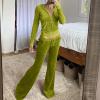 Velour Tracksuit Womens Two Piece Lounge Set Long Sleeve Zip up Hooded Jacket Wide Leg Pants Y2k Sweatsuit Set view 2