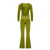 Velour Tracksuit Womens Two Piece Lounge Set Long Sleeve Zip up Hooded Jacket Wide Leg Pants Y2k Sweatsuit Set view 4