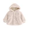 EnJoCho Winter Jacket For Infant Baby Girls Long Sleeve Fleece Jacket Fuzzy Button Down Bowknot (White, 3-4 Years) view 1
