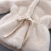EnJoCho Winter Jacket For Infant Baby Girls Long Sleeve Fleece Jacket Fuzzy Button Down Bowknot (White, 3-4 Years) view 3