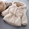 EnJoCho Winter Jacket For Infant Baby Girls Long Sleeve Fleece Jacket Fuzzy Button Down Bowknot (White, 3-4 Years) view 4