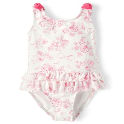 Gymboree,Girls,and Toddler One Piece Swimsuit,Pink Floral,12