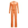 Velour Tracksuit Womens Two Piece Lounge Set Long Sleeve Zip up Hooded Jacket Wide Leg Pants Y2k Sweatsuit Set view 3