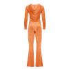 Velour Tracksuit Womens Two Piece Lounge Set Long Sleeve Zip up Hooded Jacket Wide Leg Pants Y2k Sweatsuit Set view 4