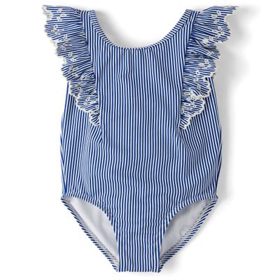 Gymboree,Girls,and Toddler One Piece Swimsuit,Navy Striped,8